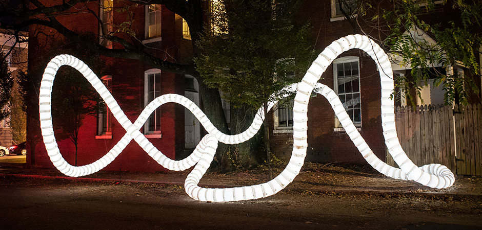 Jason Peters, Meandering Dynamics, InLight 2012, photo by Terry Brown